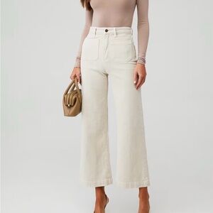 ROLLA’s Sailor High Rise Wide Leg Cream Jeans